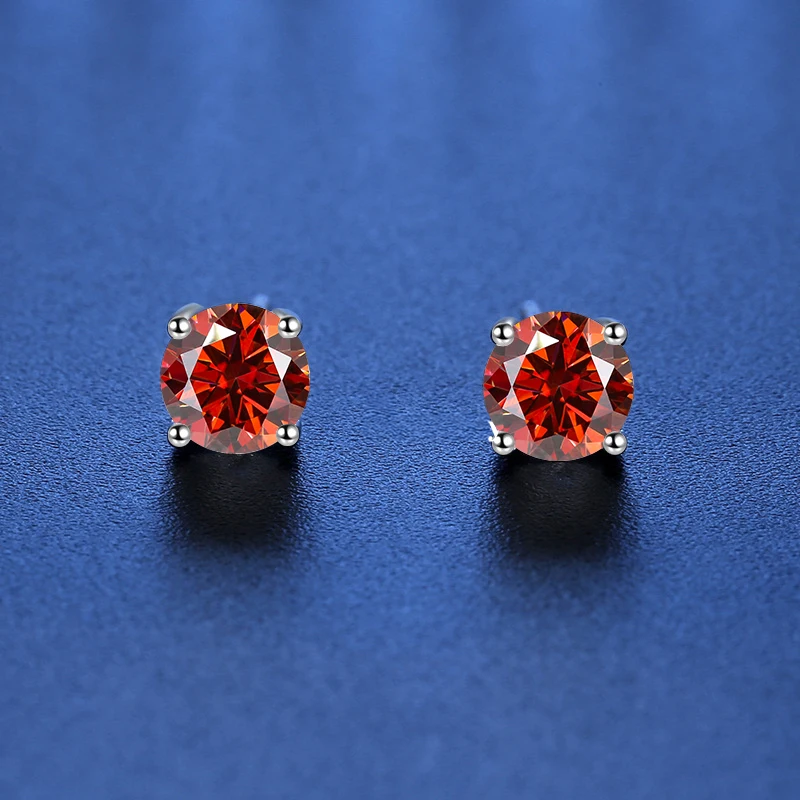 D-Color VVS1 Zircon Stud Earrings – Solid 925 Sterling Silver