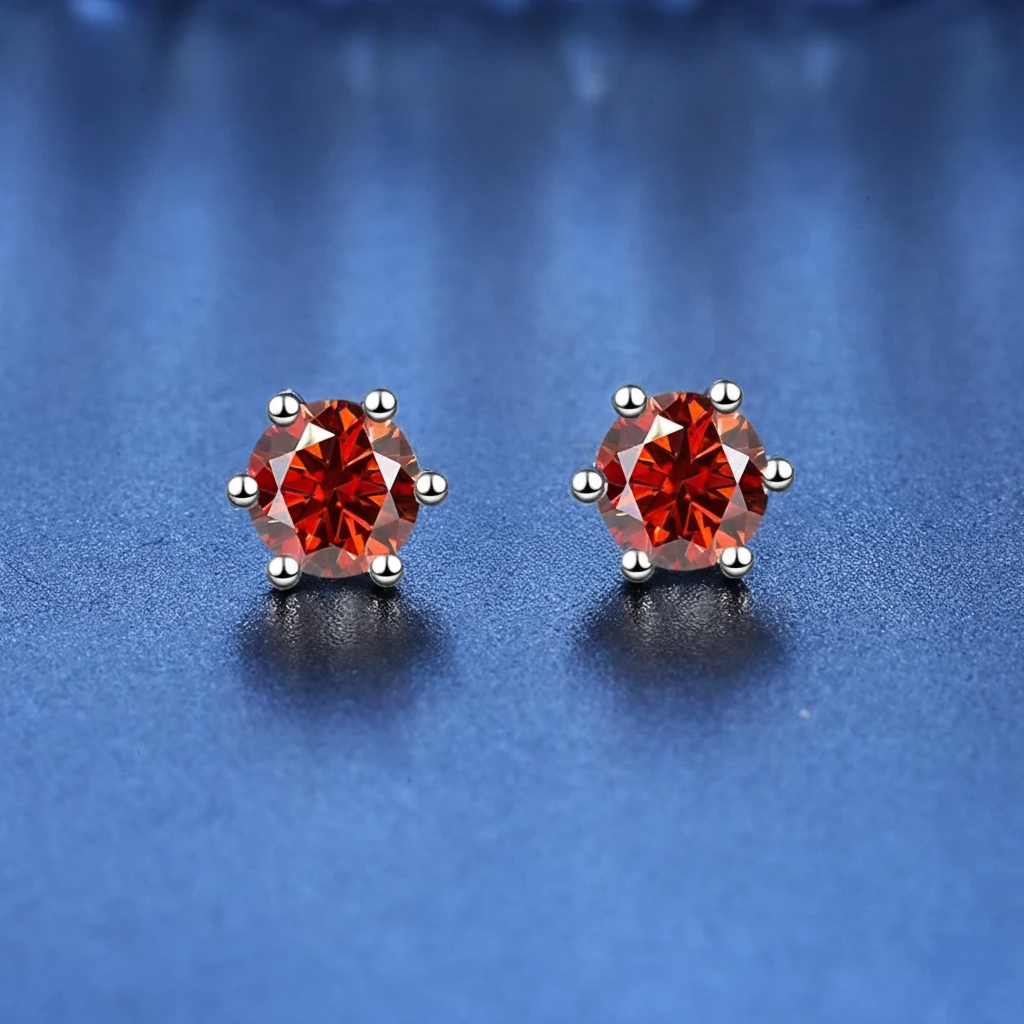 D-Color VVS1 Zircon Stud Earrings – Solid 925 Sterling Silver