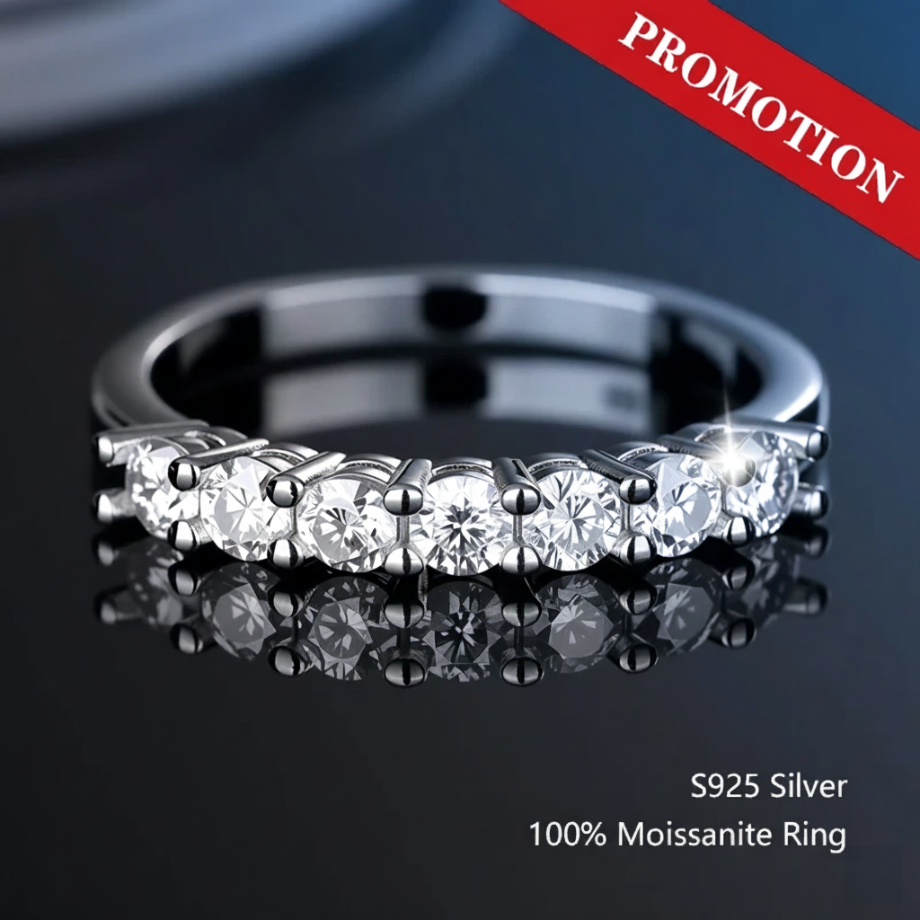 Luxury Moissanite Wedding Band – D Color VVS1, Solid 925 Sterling Silver