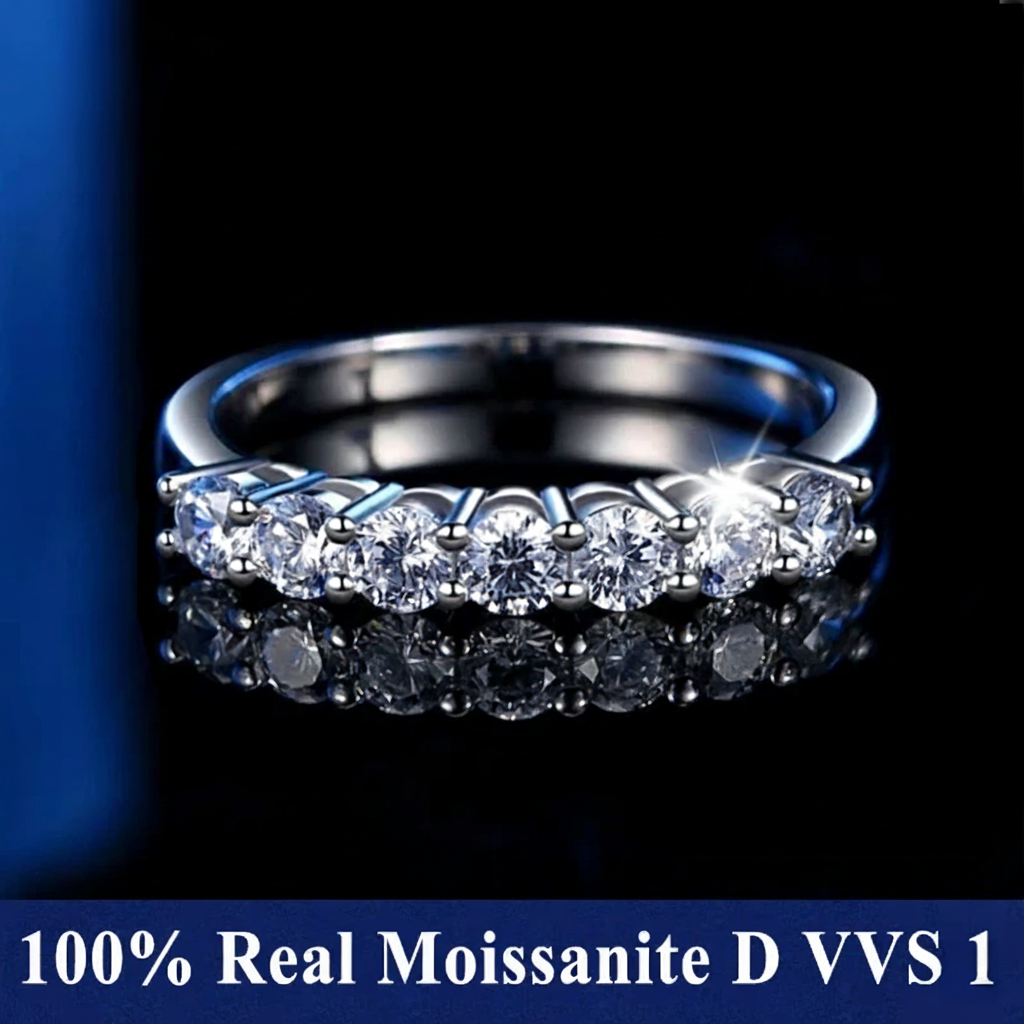 Luxury Moissanite Wedding Band – D Color VVS1, Solid 925 Sterling Silver